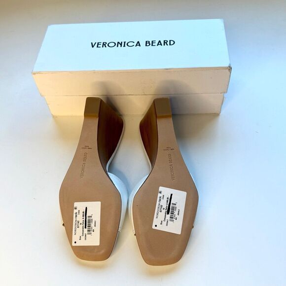 NWT Veronica Beard Ellen wedge sandals in off white/light cream. Size 10 - Picture 7 of 9
